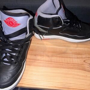 Jordan Black, Gray & Red High-Top Sneakers